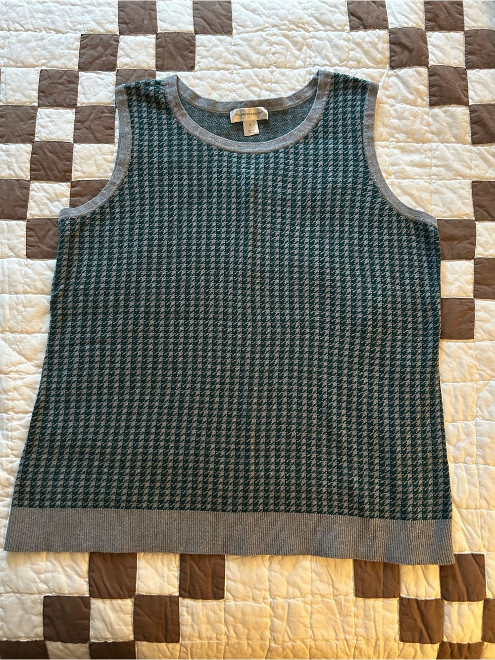 Christopher & Banks Houndstooth Vest Sz XL